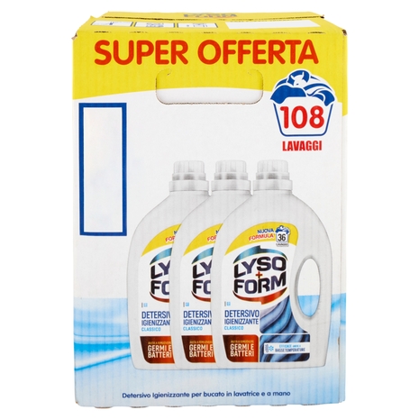 Lysoform Detresivo Igienizzante Classico 3x36=108 Lavaggi 3x1,62L
